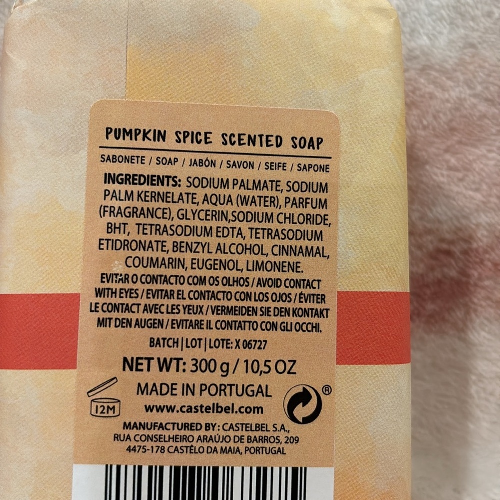 Castelbel Porto Owl Pumpkin Spice Scented Hand Soap Large 10.5oz Bar NWT - Picture 9 of 16
